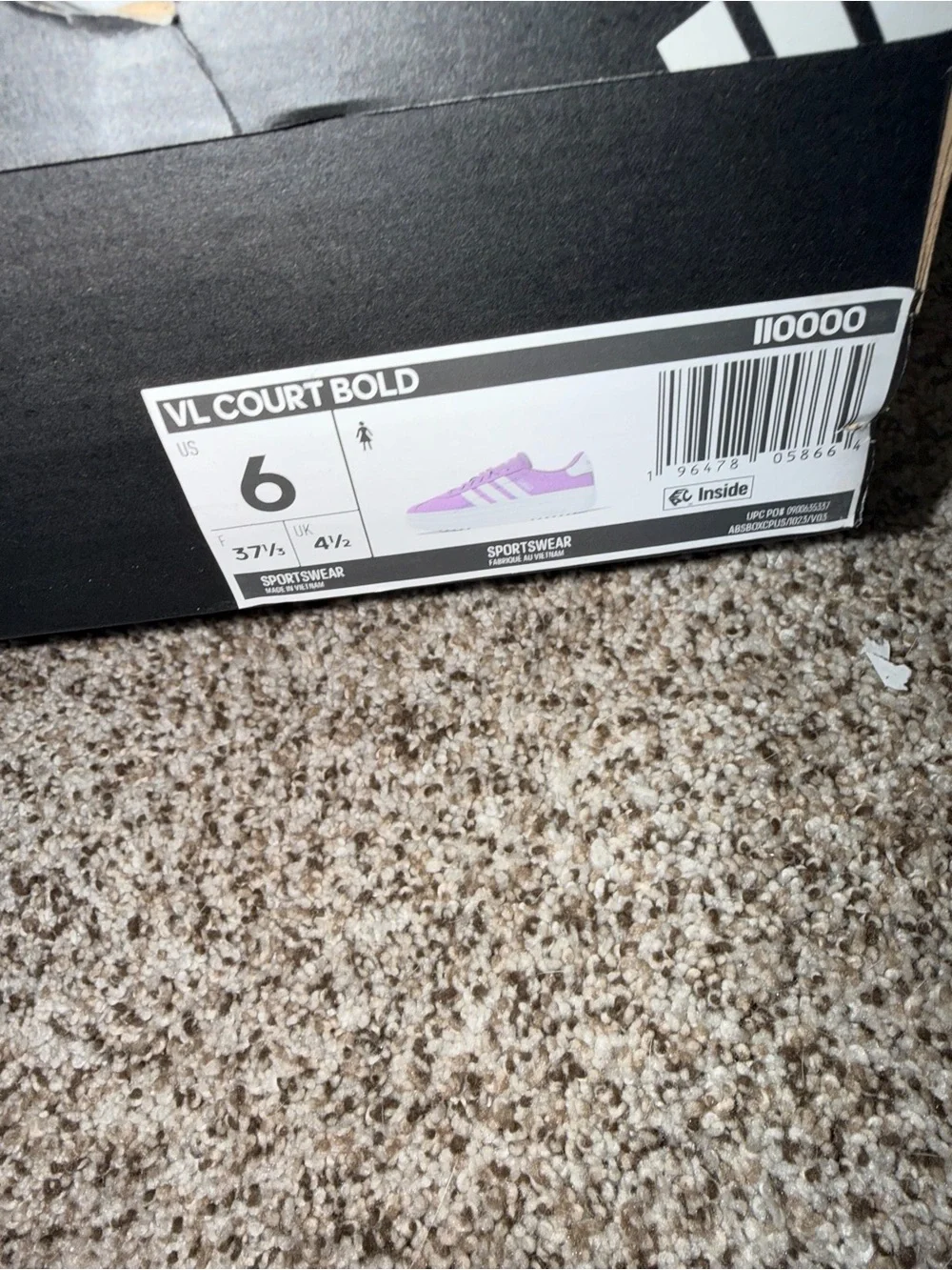 adidas Women's Platform Suede Sneaker - Lavender Purple & White - Picture 3 of 4